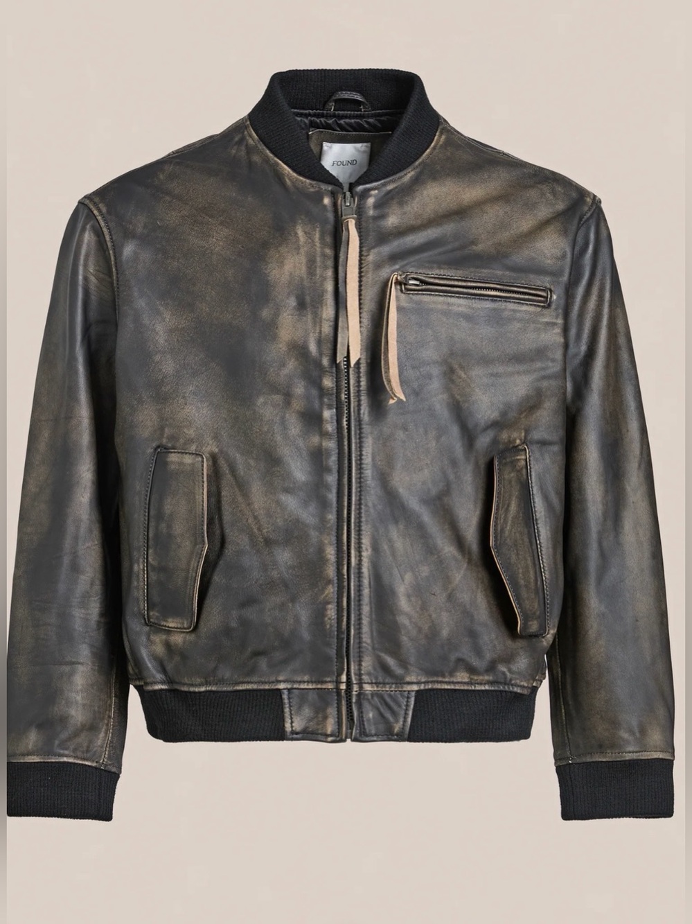 Like new.  Found  vintage inspired Distressed 100%  cowhide genuine Leather